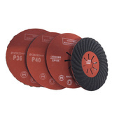 Zestaw 4 sztuk tarcz tarcza dysk fibrowy półsztywny do szlifowania kopyto fibra dysk fibra 125 22,23 granit gres 125mm GR 36 GR 40 GR 100 GR 120