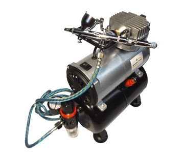 KOMPRESOR Z BUTLĄ + AEROGRAF AB-180 AB 180 AB180 3 dysze aerograf aerografy zdjęcie nr 2