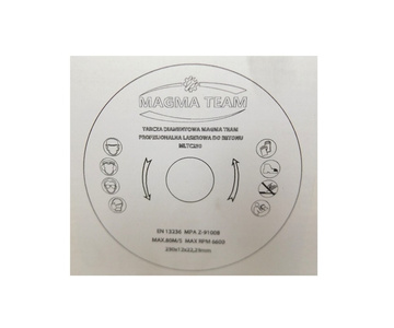 Tarcza laserowa diamentowa do betonu 230x22,2mm MLTC230 TURBO Magma MLTC 230x22,2 230 x 22,2 230x22,2mm zdjęcie nr 8