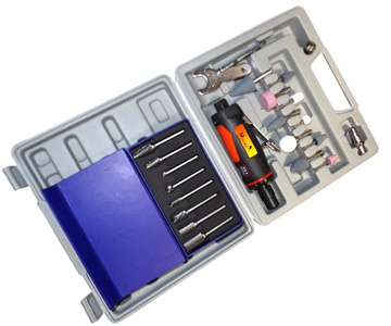 Mini szlifierka 1/4" pneumatyczna Kit AT7032BK trzpieniowa + 8 sztuk frezów HM widiowych do metalu zdjęcie nr 5