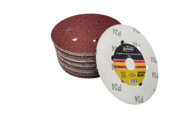 Krążki ścierne 150mm papier na rzep gr 24 z otworami 100szt ścierny krążek samoprzylepne zdjęcie nr 3