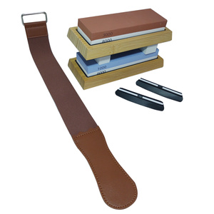 Osełka dwustronna do noży kamień szlifierski ostrzenia ostrzałka 3000/8000 + osełka dwustronna do noży kamień szlifierski ostrzenia ostrzałka 6000/1000 + pasek skórzany skóra ekologiczna ostrzenia wygładzania zdjęcie nr 4