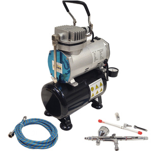 Kompresor z butlą + aerograf AB180 zestaw malarski 2 dysze aerograf cukierniczy aerografy cukiernicze AB-180 zdjęcie nr 11