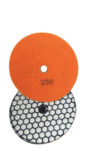 Tarcza diamentowa rzepik na sucho 125 mm gr 200 szlifowania gres gresu kamień granit poler polerowania  polerska  fazowania P 200 G200 #200   zdjęcie nr 1