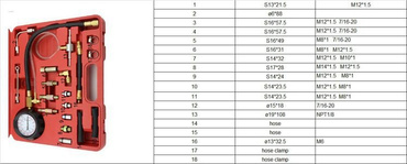 Tester ciśnienia wtrysku benzyny miernik sprężania TU-114 Truck Car Petrol Diesel Fuel Pressure Gauge Tester Kit Tool Set Injector 1014G zdjęcie nr 5