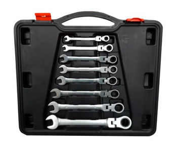 Klucze płasko oczkowe 6-32 z grzechotką łamane 22 ele łamanych zestaw kluczy zdjęcie nr 3