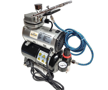 Zestaw kompresor z butlą + aerograf AB-180 AB 180 AB180 0.5mm dysza aerograf zdjęcie nr 9