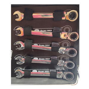 Klucze płasko oczkowe 6-32 z grzechotką łamane 22 ele łamanych zestaw kluczy zdjęcie nr 11