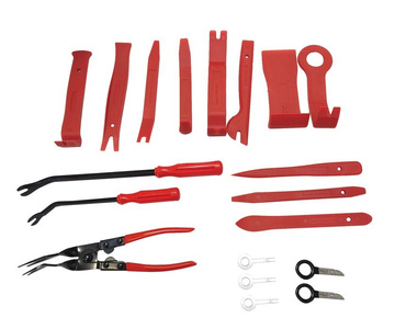 Ściągacze do demontażu tapicerki radia szczypce 19 elementów 1220F zestaw narzędzi do demontażu usuwania tapicerki spinek radia ściągacze zdjęcie nr 2