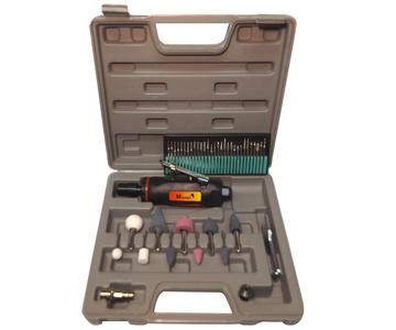Mini szlifierka 1/4" pneumatyczna Kit AT7032BK trzpieniowa + zestaw frezów trzpieniowych 3mm GPS30  zdjęcie nr 1