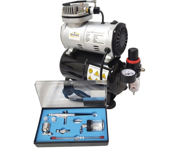 Aerograf 134S kompresor z butlą mini zestaw malarski TG134S TG-134S zdjęcie nr 7