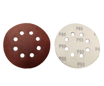 Krążki ścierne 125mm papier na rzep gr. 60 z otworami 100szt ścierny krążek samoprzylepne zdjęcie nr 2