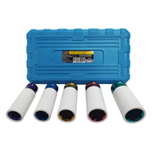 Nasadki udarowe długie do felg aluminiowych 5 ele 1/2 15-22mm zestaw 5el.