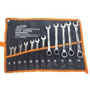 Klucze płasko-oczkowe z grzechotką zestaw 12 szt kluczy 8-19 mm płachta kute CRV CrV Etui polerowane Klucze Płasko Oczkowe z Grzechotką Zestaw Kluczy 8-19mm 12szt Zestaw 12 kluczy zdjęcie nr 3