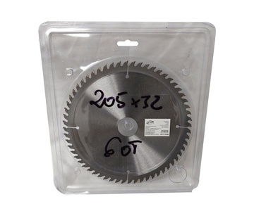 Piła tarcza tarcze do cięcia drewna 205mm 60t z widią 205x32-25,4 mm x 60 zębów widiowa AJM Tools 205x32x60t zdjęcie nr 1