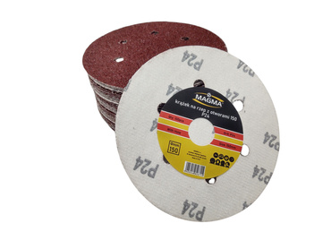 Krążki ścierne 150mm papier na rzep gr 24 z otworami 100szt ścierny krążek samoprzylepne zdjęcie nr 4