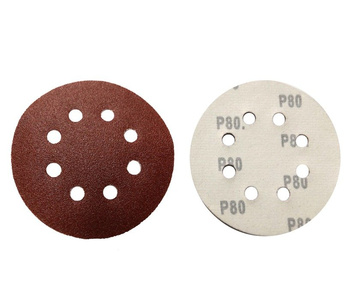 Krążki ścierne 125mm papier na rzep gr. 80 z otworami 100szt ścierny krążek samoprzylepne zdjęcie nr 2