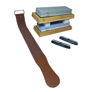 Zestaw 2 sztuk Osełka dwustronna do noży kamień szlifierski ostrzenia ostrzałka 6000/1000 2009H + osełka dwustronna do noży kamień szlifierski ostrzenia ostrzałka 400/1000 2011H + pasek skórzany skóra ekologiczna ostrzenia wygładzania zdjęcie nr 2