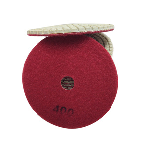 Tarcza diamentowa rzepik na mokro 100 mm gr 400 biały szlifowania gres gresu kamień granit poler polerowania polerska fazowania P 400 G400 #400 zdjęcie nr 3