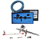 AEROGRAF AB180 AB-180 AB 180 Z DYSZĄ 0.2 0.3 ORAZ 0.50 DO AEROGRAFII  + króciec GZ 1/4 i wężyk Airbrush