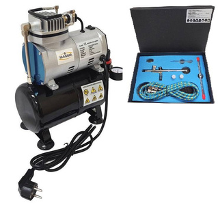 Kompresor z butlą kompresor do aerografu oryginał TC-20T + Aerograf AB136K AB 136K AB-136K bez logo super jakość do aerografii mini Airbrush compressor zdjęcie nr 2