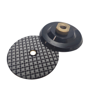 Zestaw 3 sztuk tarcza diamentowa rzepik na sucho 100mm gr 200/400/800 szare 3szt zestaw + dysk twardy 100mm M14 + trzpień M14 zdjęcie nr 3