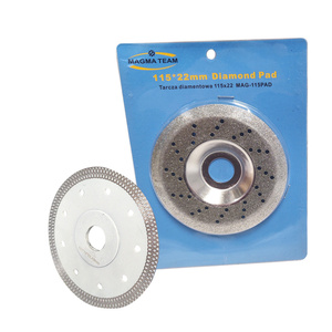 Tarcza diamentowa  do cięcia 125mm zgrzewana na gorąco biała Hot Press Withe + tarcza diamentowa MAGMA 115 PAD electroplate gr 120 CONVEX wypukły karton zdjęcie nr 1