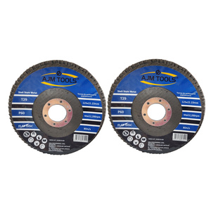 2 sztuki tarcz tarcze do metalu szlifowania lamelka listkowa 125 mm 125mm gr60 P60 AJM Tools Tarcza lamelkowa Elektrokorund płytkowa płytkowe zdjęcie nr 1