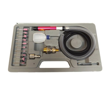 Szlifierka pneumatyczna trzpieniowa z kamieniami AT010K palcowa micro palcowa mini + 10 sztuk Kamienie walcowe na trzpieniu 5x10x3 granulacja 80 zdjęcie nr 2