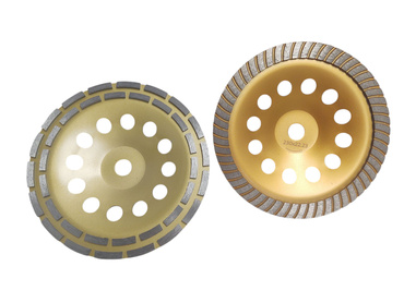 Zestaw tarcz diamentowych garnkowych 230 x 22,2 dwurzędowa i turbo DCWD / DCWT 230x22 segmentowa głowica do szlifowania betonu zdjęcie nr 4