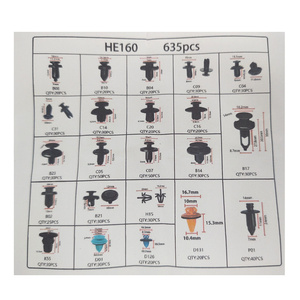 Spinki kołki klipsy samochodowe do tapicerki auta 655 ele zestaw + ściągacz 010368NB zdjęcie nr 10