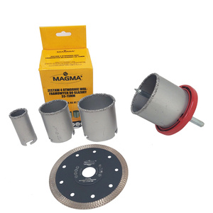 Otwornice do glazury wolframowe 33-73  otwornica płytek wolframowa 4 el. + Tarcza diamentowa do cięcia 125x1,4mm turbo ceramika, beton Magma MYT 125x22,2 125 x 22,2 125x22,2mm zdjęcie nr 1