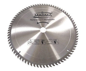 Piła tarcza tarcze do cięcia drewna 350mm 80T z widią 350x32 30 mm x 80 zębów widiowa Magma 350x32x80t zdjęcie nr 1