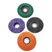 Zestaw ściernic tarcz tarcze do szlifowania metalu stali z włókniną czarna pomarańczowa fioletowa tarcza do satyniarek 125 gr 120 miękki 125 dysk krążek do usuwania rdzy farby włosy murzyna BRICK METAL WOOD