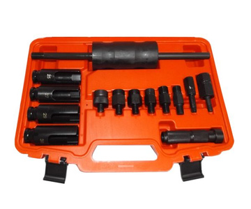 Ściągacz bezwładnościowy do wyciągania wtryskiwaczy nasadki klucze 1081D wtrysków prasa Bosch Delphi 14el. DENSO SIEMENS diesel Ściągacz wtryskiwaczy uniwersalny 14 szt zdjęcie nr 2