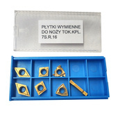 Płytki wymienne do noży tokarskich 16mm kpl 7 s zestaw płytek