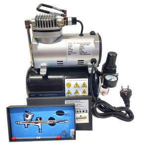 Kompresor z butlą + aerograf AB180 zestaw malarski 2 dysze aerograf cukierniczy aerografy cukiernicze AB-180 zdjęcie nr 16