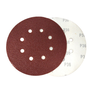 Krążki ścierne 180 mm papier na rzep gr. 36 z otworami 100 szt ścierny krążek samoprzylepne otwory 90mm zdjęcie nr 1