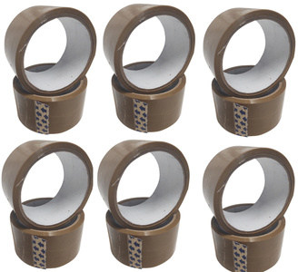 Taśma pakowa klejąca klej akrylowy 48mm/40m brązowa pakiet 12 sztuk zdjęcie nr 1