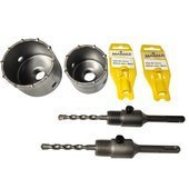 Otwornica do betonu 65mm + 80mm przejście adapter sds+ plus frez przejścia zestaw
