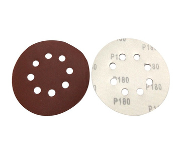 Krążki ścierne 125mm papier na rzep gr. 180 z otworami 100szt ścierny krążek samoprzylepne zdjęcie nr 2